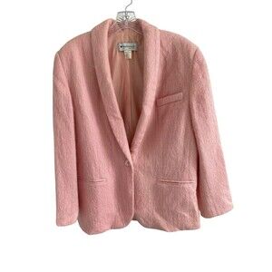 Vintage Appleseeds Mohair jacket Coat pink Barbiecore Blazer women’s Size 14